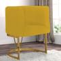 Imagem de Kit 02 Poltrona Cadeira Aurora Luxo Confort Industrial Ferro Dourado Suede Amarelo - Ahz Móveis