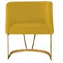 Imagem de Kit 02 Poltrona Cadeira Aurora Luxo Confort Industrial Ferro Dourado Suede Amarelo - Ahz Móveis