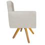 Imagem de Kit 02 Poltrona Cadeira Decorativa Arenzza e 02 Puff Sofia Base Giratória de Madeira Suede Bege - KDAcanto Móveis