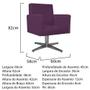 Imagem de Kit 02 Poltrona Cadeira Decorativa Arenzza e Puff Sofia Base Giratória de Metal Suede Roxo - KDAcanto Móveis