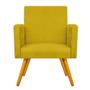 Imagem de kit 02 Poltrona Cadeira Decorativa Arenzza Palito Mel Suede Amarelo - KDAcanto Móveis