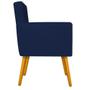 Imagem de kit 02 Poltrona Cadeira Decorativa Arenzza Palito Mel Suede Azul Marinho - KDAcanto Móveis