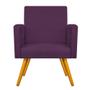 Imagem de kit 02 Poltrona Cadeira Decorativa Arenzza Palito Mel Suede Roxo - DAMAFFÊ MÓVEIS