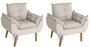 Imagem de Kit 02 Poltrona/Cadeira Decorativa Glamour Opala Bege SMF DECOR