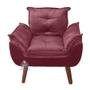 Imagem de Kit 02 Poltrona/Cadeira Decorativa Glamour Opala Vinho Com Pés Quadrado