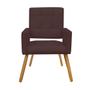 Imagem de Kit 02 Poltrona Cadeira Decorativa  Hit Pé Palito Sala de Estar Recepção Escritório material sintético Marrom - KDAcanto Móveis