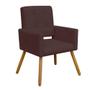 Imagem de Kit 02 Poltrona Cadeira Decorativa  Hit Pé Palito Sala de Estar Recepção Escritório material sintético Marrom - KDAcanto Móveis