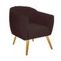 Imagem de Kit 02 Poltrona Cadeira Decorativa  Ludi Pés Palito Sala de Estar Recepção Escritório material sintético Marrom - Damaffê Móveis