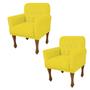 Imagem de Kit 02 Poltrona Cadeira Decorativa  Mona com Strass Sala de Estar Recepção Escritório Suede Amarelo - Damaffê Móveis