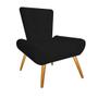 Imagem de Kit 02 Poltrona Cadeira Decorativa  Nani Sala de Estar Recepção Escritório material sintético Preto - Damaffê Móveis