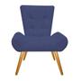 Imagem de Kit 02 Poltrona Cadeira Decorativa  Nani Sala de Estar Recepção Escritório Suede Azul Marinho - KDAcanto Móveis
