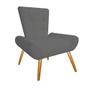Imagem de Kit 02 Poltrona Cadeira Decorativa Nani Sala de Estar Recepção Escritório Suede Cinza - Damaffê Móveis