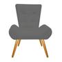 Imagem de Kit 02 Poltrona Cadeira Decorativa Nani Sala de Estar Recepção Escritório Suede Cinza - Damaffê Móveis