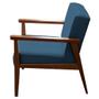 Imagem de Kit 02 Poltrona Cadeira Miami Luxo Recepção Sala Escritório Madeira Suede Azul Royal - Ahazzo Móveis