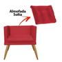 Imagem de Kit 02 Poltrona Cadeira Milena Confort Com almofada Sala Recepção Escritório Pé Castanho material sintético Vermelho - DAMAFFÊ MÓVEIS