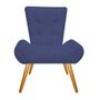 Imagem de Kit 02 Poltrona Cadeira Nani Decorativa Recepção Sala De Estar material sintético Azul Marinho - DAMAFFÊ MÓVEIS