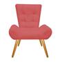 Imagem de Kit 02 Poltrona Cadeira Nani Decorativa Recepção Sala De Estar Suede Vermelho - DAMAFFÊ MÓVEIS