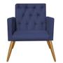 Imagem de Kit 02 Poltrona Cadeira Nina Captone Decorativa Recepção Sala De Estar material sintético Azul Marinho - KDAcanto Móveis
