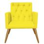 Imagem de Kit 02 Poltrona Cadeira Nina Captone Decorativa Recepção Sala De Estar Suede Amarelo - KDAcanto Móveis