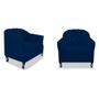 Imagem de Kit 02 Poltrona Cadeira Sofá Julia com Botonê Pés Luiz XV para Sala de Estar Recepção Quarto Escritório Suede Azul Marinho - AM Decor