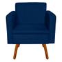 Imagem de Kit 02 Poltrona Decorativa Emília Suede Azul Marinho - D'Rossi