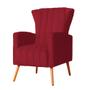 Imagem de Kit 02 Poltrona Decorativa Melinda Suede Vermelho - FM