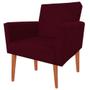 Imagem de Kit 02 Poltrona Decorativa Nina + Puff + Almofada Suede Bordo