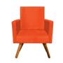 Imagem de Kit 02 Poltrona Decorativa Nina Suede Laranja com Encosto Alto - D'Rossi