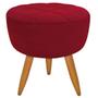 Imagem de Kit 02 Poltrona Decorativa+Puff Maitê Suede Vermelho camarim - 2M Decor