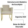 Imagem de Kit 02 Poltrona Decorativa Recepção Klara Base Dourada Suede