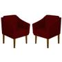 Imagem de Kit 02 poltrona decorativa sala quarto gran diego - suede marsala