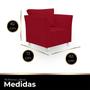 Imagem de Kit 02 Poltrona Lisboa Decorativa  Suede Vermelho-CASA DA POLTRONA 