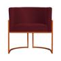 Imagem de Kit 02 Poltrona Luana Luxo Suede Bordo Base Bronze - FM