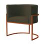 Imagem de Kit 02 Poltrona Luana Luxo Suede Marrom Base Bronze - FM