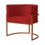 Imagem de Kit 02 Poltrona Luana Luxo Suede Vermelho Base Bronze - FM