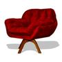 Imagem de Kit 02 Poltrona Miami Base Giratória Decorativa Suede Vermelho - Hellen Decor