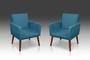 Imagem de Kit 02 Poltrona Nina Suede Azul Claro -Modena Decor 