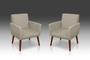 Imagem de Kit 02 Poltrona Nina suede Bege -Modena Decor 