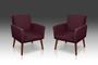 Imagem de Kit 02 Poltrona Nina Suede Bordo- Modena Decor 