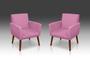 Imagem de   kit 02 poltrona  nina suede  rose -modena decor 