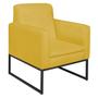 Imagem de kit 02 Poltronas Bella Base de Ferro Preta Suede Amarelo - Doce Sonho Móveis