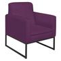 Imagem de kit 02 Poltronas Bella Base de Ferro Preta Suede Roxo - ADJ Decor