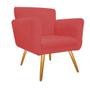 Imagem de Kit 02 Poltronas Cadeira Decorativa Cloe  Pé Palito Para Sala de Estar Recepção Escritório Corinho Vermelho - Damaffê Móveis