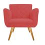 Imagem de Kit 02 Poltronas Cadeira Decorativa Cloe  Pé Palito Para Sala de Estar Recepção Escritório Corinho Vermelho - Damaffê Móveis