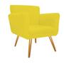 Imagem de Kit 02 Poltronas Cadeira Decorativa Cloe  Pé Palito Para Sala de Estar Recepção Escritório Suede Amarelo - Damaffê Móveis