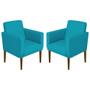 Imagem de Kit 02 Poltronas Cadeira Decorativa Resistente Confortável Direto da Fábrica para Clinica Recepção Hotel Nina Glamour