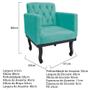 Imagem de kit 02 Poltronas Classic Pés Luís XV Suede Azul Tiffany - Doce Sonho Móveis