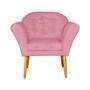 Imagem de Kit 02 Poltronas Decorativa Amélia Pés Palito Suede Rosa - DS Estofados