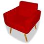 Imagem de Kit 02 Poltronas Decorativa Anitta Pés Madeira Suede Vermelho