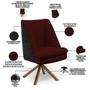 Imagem de Kit 02 Poltronas Decorativa Base Giratória Pérsia D02 Veludo Marsala C-278 Corano Preto B-97 - Lyam Decor
